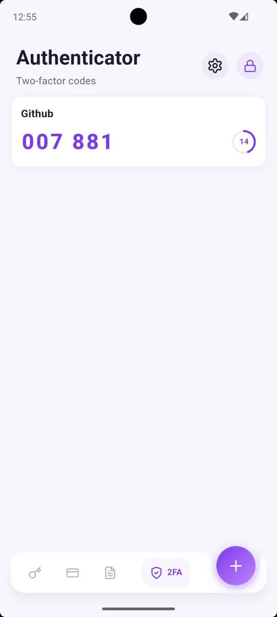 Built-in two-factor authentication codes